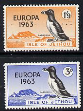 Jethou 1963 Europa (Razorbill) set of 2 unmounted mint, stamps on , stamps on  stamps on europa     birds    razorbill