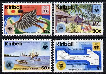 Kiribati 1983 Commonwealth Day set of 4 unmounted mint, SG 197-200, (gutter pairs available - price x 2), stamps on , stamps on  stamps on maps, stamps on  stamps on ports, stamps on  stamps on myths, stamps on  stamps on hotels, stamps on  stamps on mythology