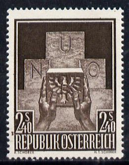 Austria 1956 Admission of Austria into UN, Mi 1025, SG 1282, stamps on united-nations