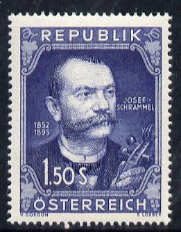 Austria 1952 Birth Centenary of Josef Schrammel (Composer) unmounted mint Mi 970, SG 1235, stamps on , stamps on  stamps on music    personalities     composers