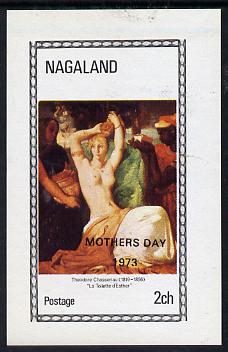 Nagaland 1973 Paintings of Nudes (opt'd Mothers Day 1973)  imperf souvenir sheet (2ch value) unmounted mint, stamps on arts      nudes      women