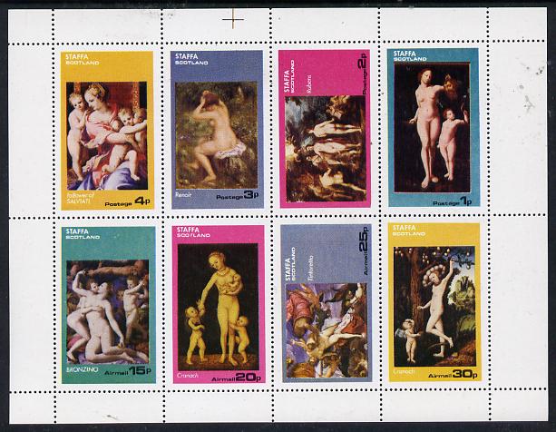 Staffa 1974 Paintings of Nudes perf  set of 8 values (1p to 30p) unmounted mint, stamps on arts      nudes