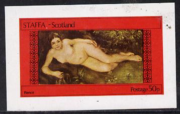 Staffa 1974 Paintings of Nudes imperf souvenir sheet (50p value)  unmounted mint, stamps on arts      nudes