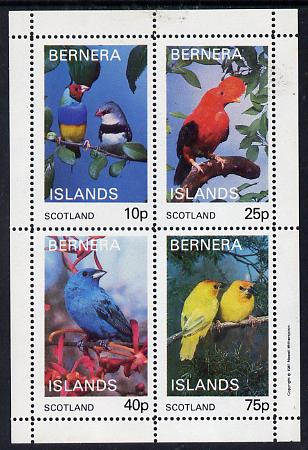 Bernera 1981 Exotic Birds perf  set of 4 values (10p to 75p) unmounted mint, stamps on , stamps on  stamps on birds