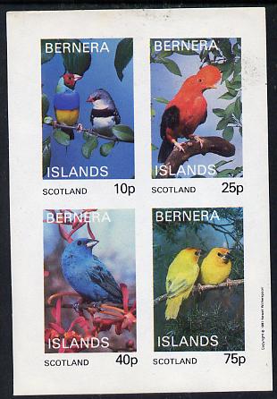 Bernera 1981 Exotic Birds imperf  set of 4 values (10p to 75p) unmounted mint, stamps on , stamps on  stamps on birds