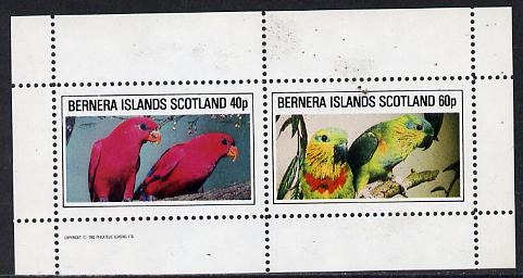Bernera 1982 Parrots perf  set of 2 values (40p & 60p) unmounted mint, stamps on , stamps on  stamps on birds   parrots