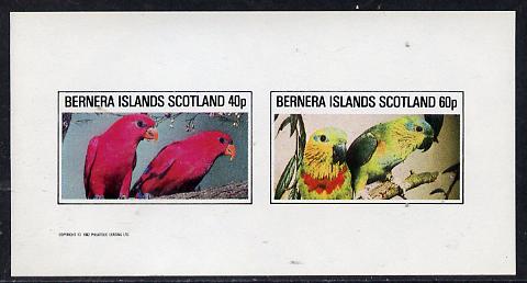 Bernera 1982 Parrots imperf set of 2 values (40p & 60p) unmounted mint , stamps on birds   parrots