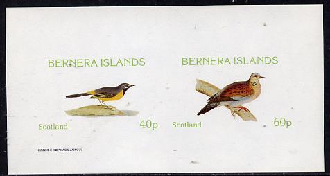 Bernera 1982 Birds #08 (Wagtail & Dove) imperf  set of 2 values (40p & 60p) unmounted mint, stamps on , stamps on  stamps on birds, stamps on doves