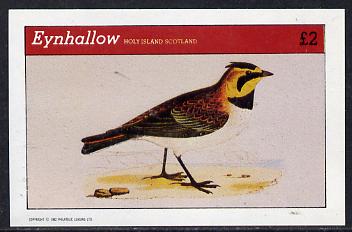 Eynhallow 1982 Birds #17 (Lark) imperf deluxe sheet (Â£2 value) unmounted mint, stamps on birds