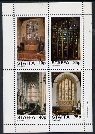 Staffa 1981 Stained Glass Church Windows perf  set of 4 values (10p to 75p) unmounted mint, stamps on , stamps on  stamps on churches   stained glass