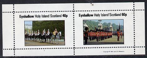 Eynhallow 1981 Uniforms (Horseguards & Grenadiers) perf  set of 2 values (40p & 60p) unmounted mint, stamps on , stamps on  stamps on militaria, stamps on  stamps on uniforms, stamps on  stamps on horses