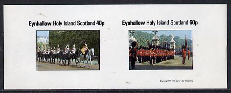 Eynhallow 1981 Uniforms (Horseguards & Grenadiers) imperf  set of 2 values (40p & 60p) unmounted mint, stamps on , stamps on  stamps on militaria, stamps on  stamps on uniforms, stamps on  stamps on horses