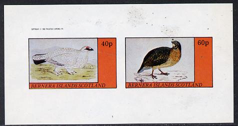 Bernera 1982 Game Birds #1 imperf  set of 2 values (40p & 60p) unmounted mint, stamps on , stamps on  stamps on birds     game