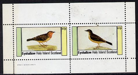 Eynhallow 1982 Thrushes perf  set of 2 values (40p & 60p) unmounted mint, stamps on , stamps on  stamps on birds