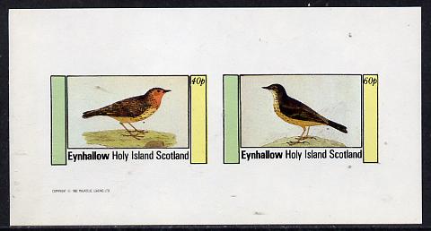 Eynhallow 1982 Thrushes imperf  set of 2 values (40p & 60p) unmounted mint, stamps on birds