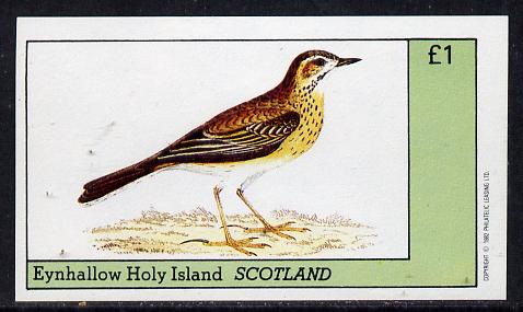 Eynhallow 1982 Thrush imperf souvenir sheet (Â£1 value) unmounted mint, stamps on , stamps on  stamps on birds