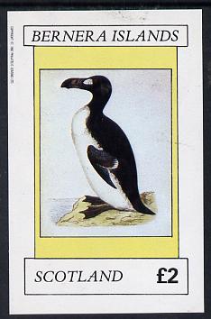 Bernera 1982 Sea Birds imperf deluxe sheet (Â£2 value) unmounted mint, stamps on , stamps on  stamps on birds