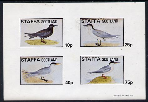 Staffa 1981 Sea Birds #01 imperf  set of 4 values (10p to 75p) unmounted mint, stamps on birds