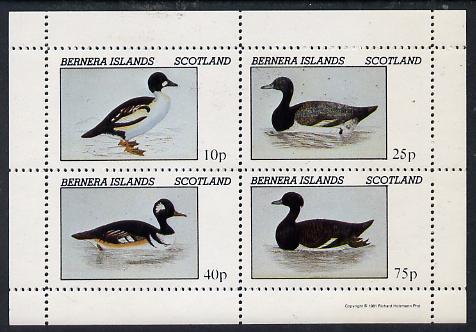 Bernera 1981 Ducks #1 perf  set of 4 values (10p to 75p) unmounted mint, stamps on birds