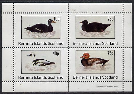 Bernera 1981 Ducks #2 perf  set of 4 values (10p to 75p) unmounted mint, stamps on , stamps on  stamps on birds