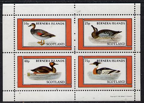 Bernera 1981 Ducks #3 perf  set of 4 values (10p to 75p) unmounted mint, stamps on , stamps on  stamps on birds