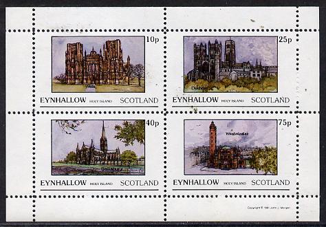 Eynhallow 1981 Cathedrals perf  set of 4 values (10p to 75p) unmounted mint , stamps on churches      cathedrals