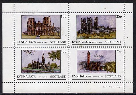 Eynhallow 1981 Cathedrals perf  set of 4 values (10p to 75p) unmounted mint , stamps on , stamps on  stamps on churches      cathedrals