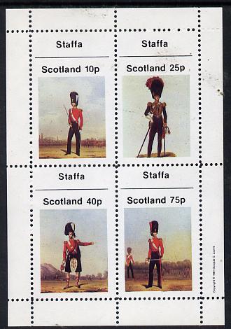 Staffa 1981 Military Uniforms perf  set of 4 values (10p to 75p) unmounted mint, stamps on , stamps on  stamps on militaria, stamps on  stamps on uniforms