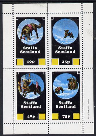 Staffa 1981 Rescue Dogs perf  set of 4 values (10p to 75p) unmounted mint, stamps on dogs, stamps on rescue, stamps on alcohol, stamps on bernard