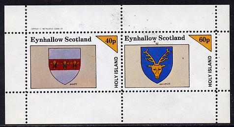 Eynhallow 1982 Heraldry (Disney & MacKenzie) perf  set of 2 values (40p & 60p) unmounted mint, stamps on heraldry, stamps on arms, stamps on disney, stamps on deer, stamps on scots, stamps on scotland