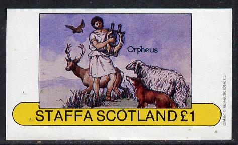 Staffa 1982 Mythology (Orpheus) imperf souvenir sheet (Â£1 value)  unmounted mint, stamps on , stamps on  stamps on mythology, stamps on ancient greece 