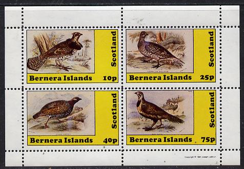 Bernera 1982 Game Birds #2 perf  set of 4 values (10p to 75p) unmounted mint, stamps on birds     game