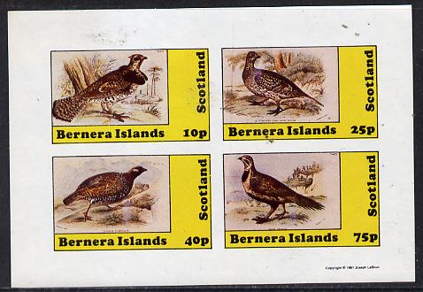 Bernera 1982 Game Birds #2 imperf  set of 4 values (10p to 75p) unmounted mint , stamps on , stamps on  stamps on birds     game