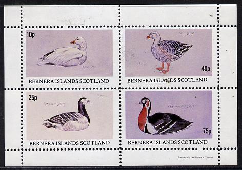 Bernera 1981 Geese perf  set of 4 values (10p to 75p) unmounted mint, stamps on , stamps on  stamps on birds