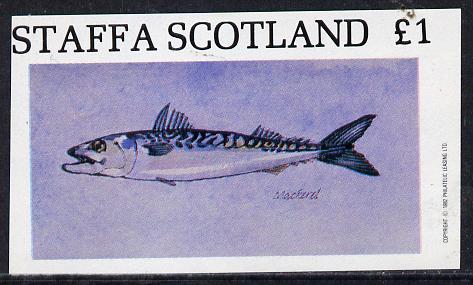 Staffa 1982 Mackerel imperf souvenir sheet (Â£1 value)  unmounted mint, stamps on , stamps on  stamps on fish     marine-life