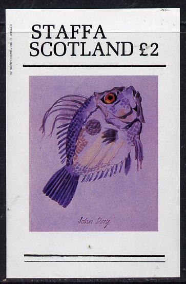 Staffa 1982 Fish #07 (John Dory) imperf deluxe sheet (Â£2 value) unmounted mint, stamps on , stamps on  stamps on fish     marine-life