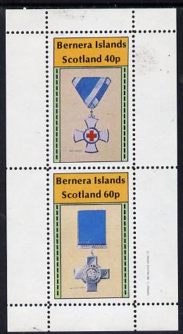 Bernera 1982 Medals (Red Cross & George Cross) perf  set of 2 values (40p & 60p) unmounted mint, stamps on , stamps on  stamps on militaria    red cross     medals