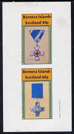 Bernera 1982 Medals (Red Cross & George Cross) imperf  set of 2 values (40p & 60p) unmounted mint, stamps on , stamps on  stamps on militaria    red cross     medals