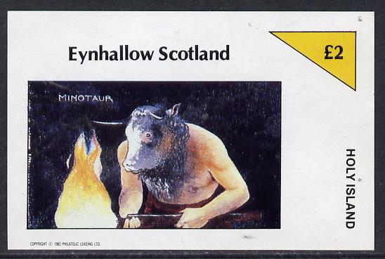 Eynhallow 1982 Mythology (Minotaur) imperf deluxe sheet (£2 value) unmounted mint, stamps on mythology, stamps on minotaur, stamps on ancient greece 