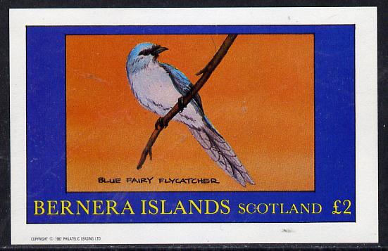 Bernera 1982 Flycatcher imperf deluxe sheet (£2 value) unmounted mint, stamps on birds