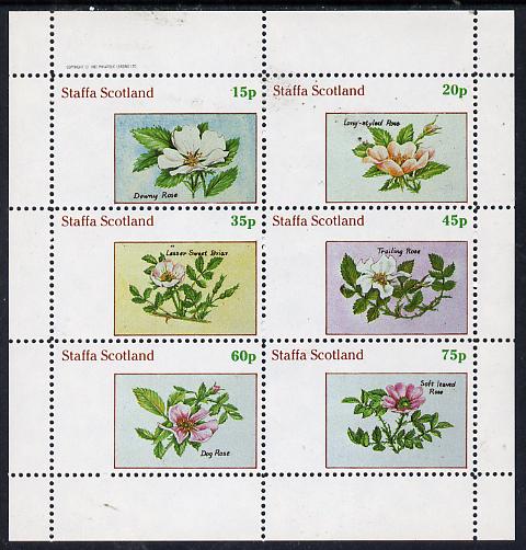 Staffa 1982 Roses #4 perf set of 6 values (15p to 75p) unmounted mint, stamps on , stamps on  stamps on flowers    roses