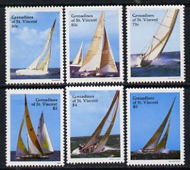 St Vincent - Grenadines 1988 Racing Yachts set of 6 unmounted mint, SG 547-52, stamps on , stamps on  stamps on ships  sport  yachting     sailing