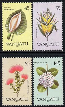 Vanuatu 1990 Flora perf set of 4 unmounted mint, SG 538-41, stamps on , stamps on  stamps on flowers, stamps on  stamps on scots, stamps on  stamps on scotland     