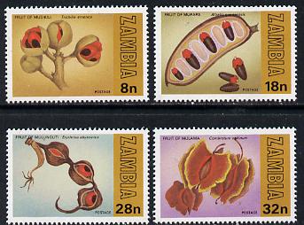 Zambia 1981 World Forestry Day (Seedpods) set of 4, SG 329-32 unmounted mint*, stamps on trees