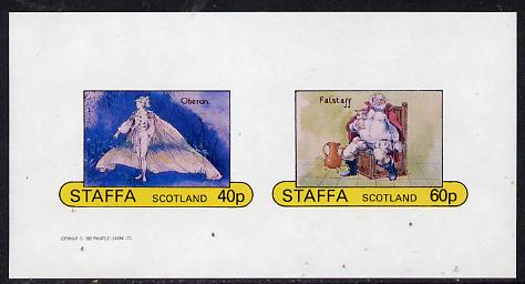 Staffa 1982 Scenes from Shakespeare's Plays (Falstaff & Oberon) imperf set of 2 unmounted mint, stamps on literature    theatre     shakespeare