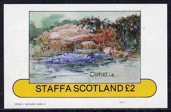 Staffa 1982 Scenes from Shakespeare's Plays (Ophelia) imperf deluxe sheet (£2 value) unmounted mint, stamps on literature    theatre     shakespeare