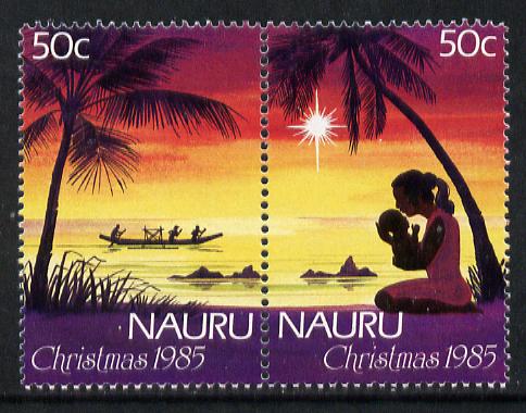 Nauru 1985 Christmas set of 2 unmounted mint SG 326-7, stamps on christmas, stamps on bethlehem