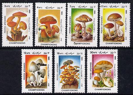 Afghanistan 1985 Fungi perf set of 7 unmounted mint SG 1028-34*, stamps on , stamps on  stamps on fungi