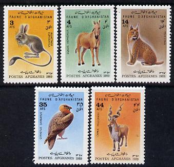 Afghanistan 1988 Animals perf set of 5 unmounted mint, SG 1251-55*, stamps on , stamps on  stamps on animals