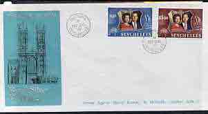 Seychelles 1972 Royal Silver Wedding set of 2 on illustrated cover with first day cancel, stamps on , stamps on  stamps on royalty    silver wedding    turtles